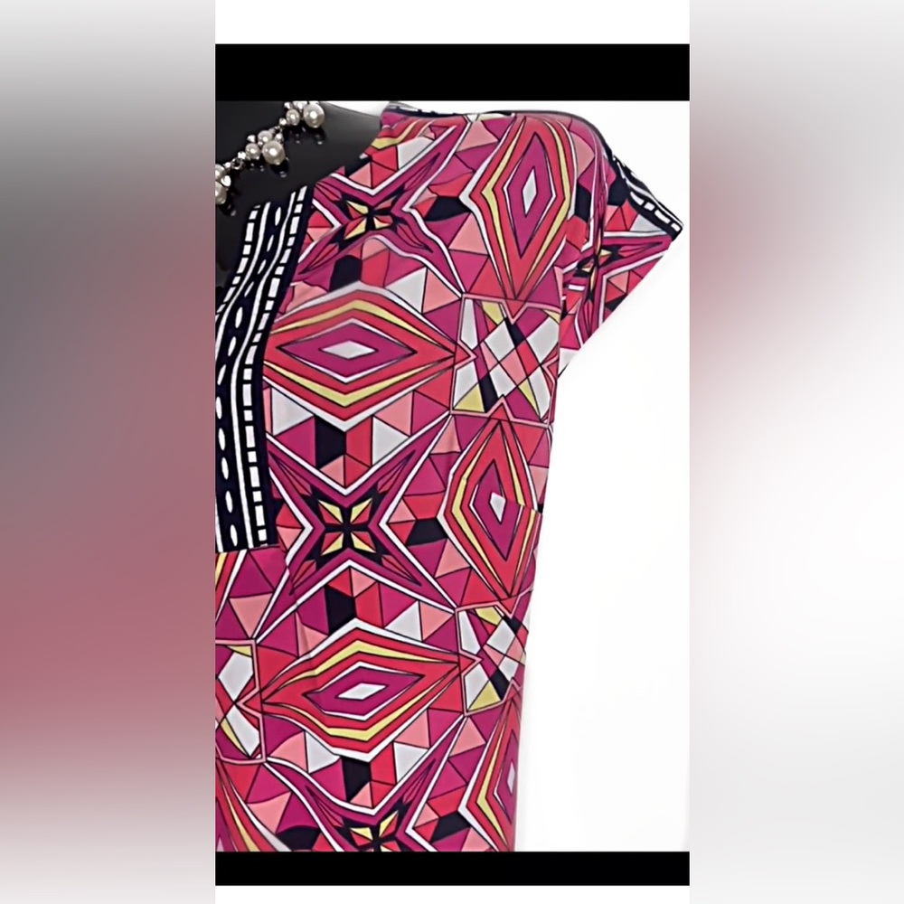 Pink and Black Kaleidoscope Patterned Dress - Picture 11 of 11